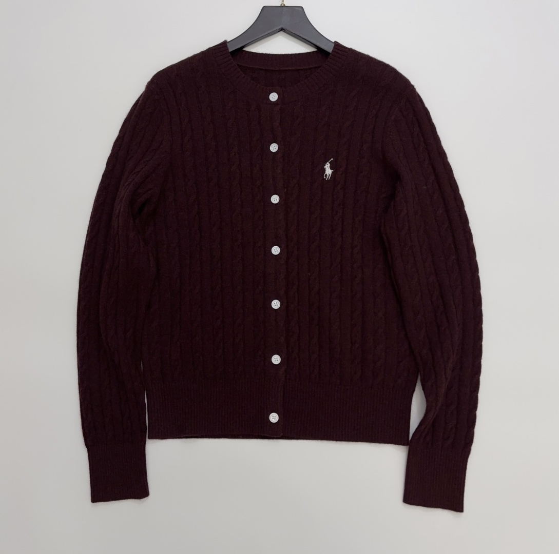 Polo Ralph Lauren American Style Cable Knit Cardigan with Pony Embroidery