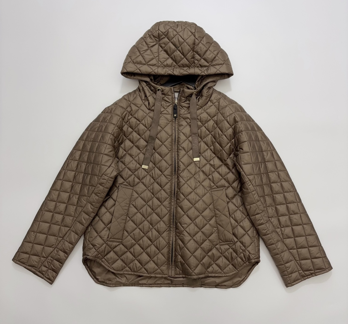 Max Mara Classic Quilted Hooded Camel Down Jacket