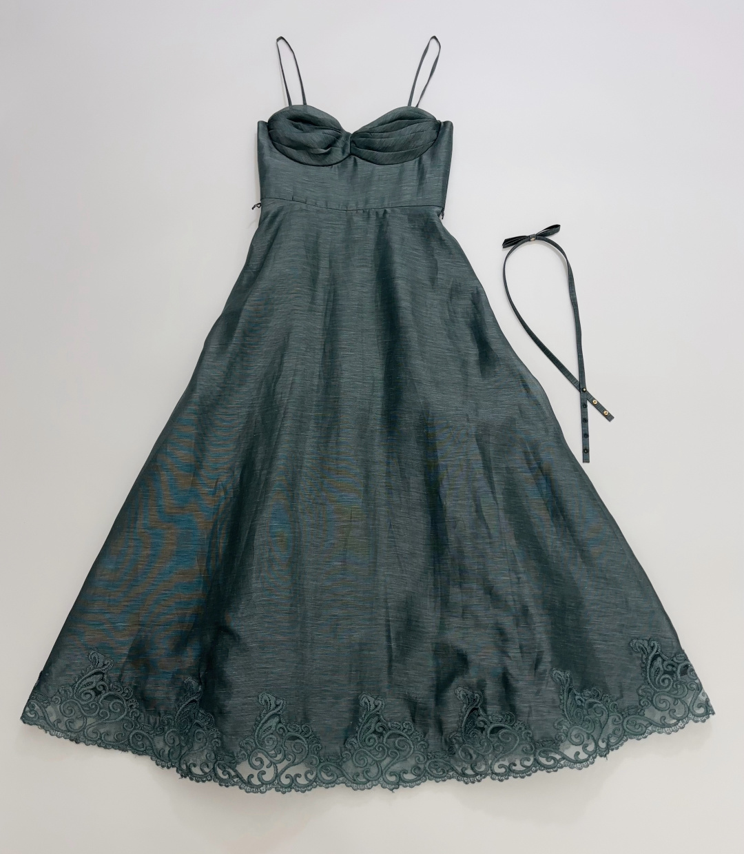 Zimmermann Ladies' Valiant Lace-Trimmed Corset-Style Midi Dress