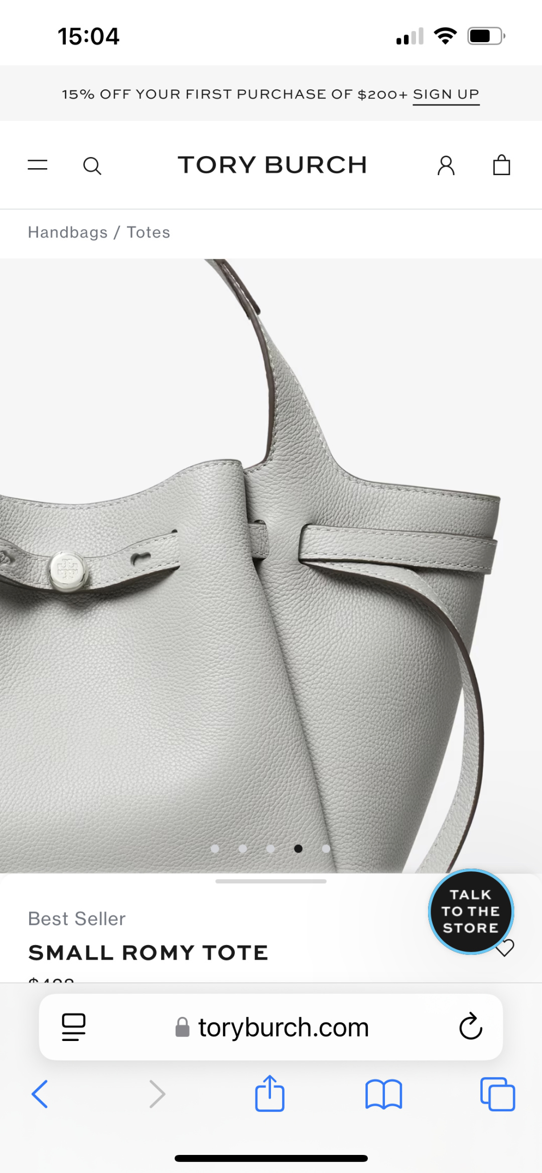 Tory Burch 最新款Tory brunch小罗米托特包采用柔软的卵石纹皮革制成 具有柔和收腰的轮廓