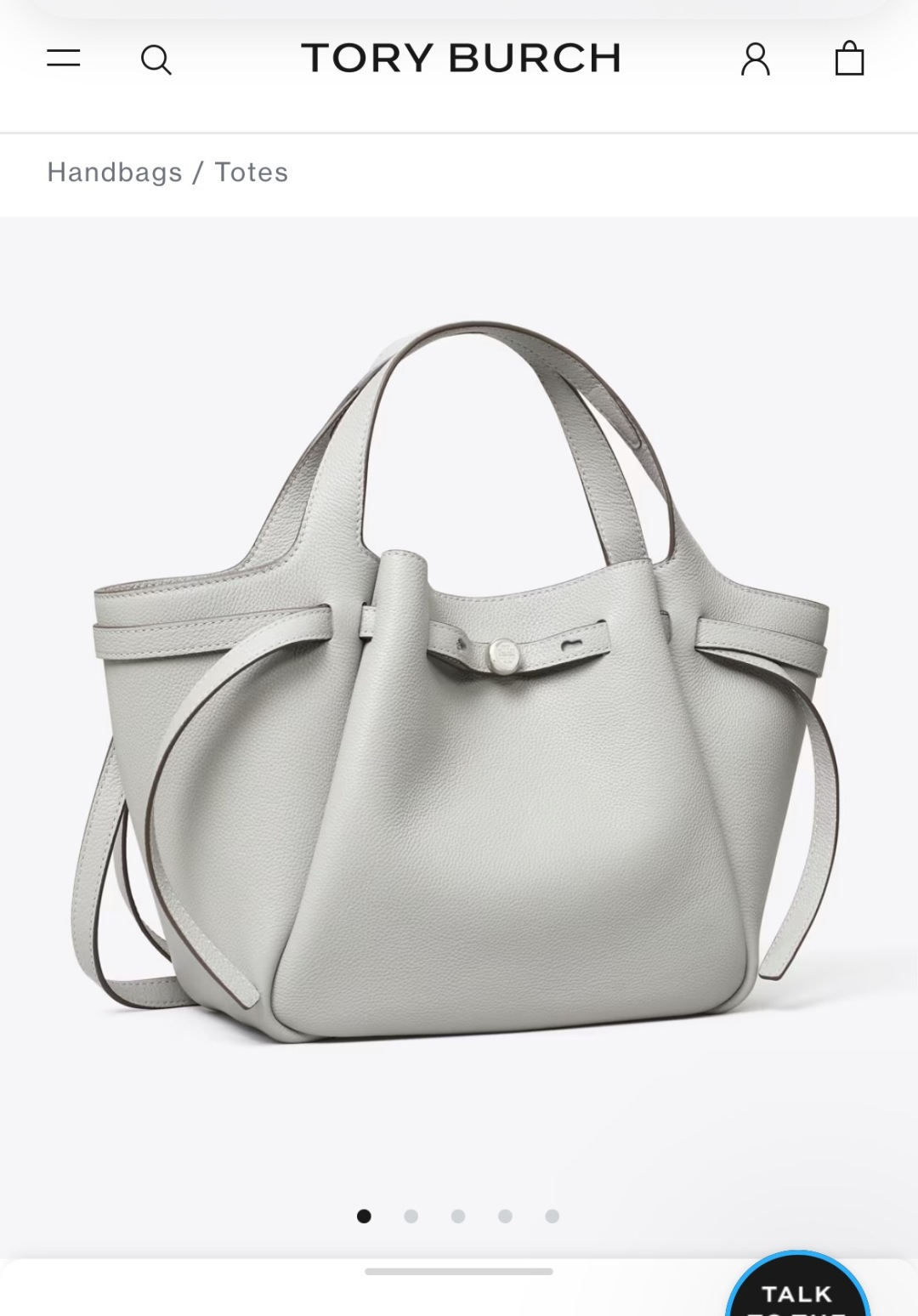 Tory Burch 最新款Tory brunch小罗米托特包采用柔软的卵石纹皮革制成 具有柔和收腰的轮廓
