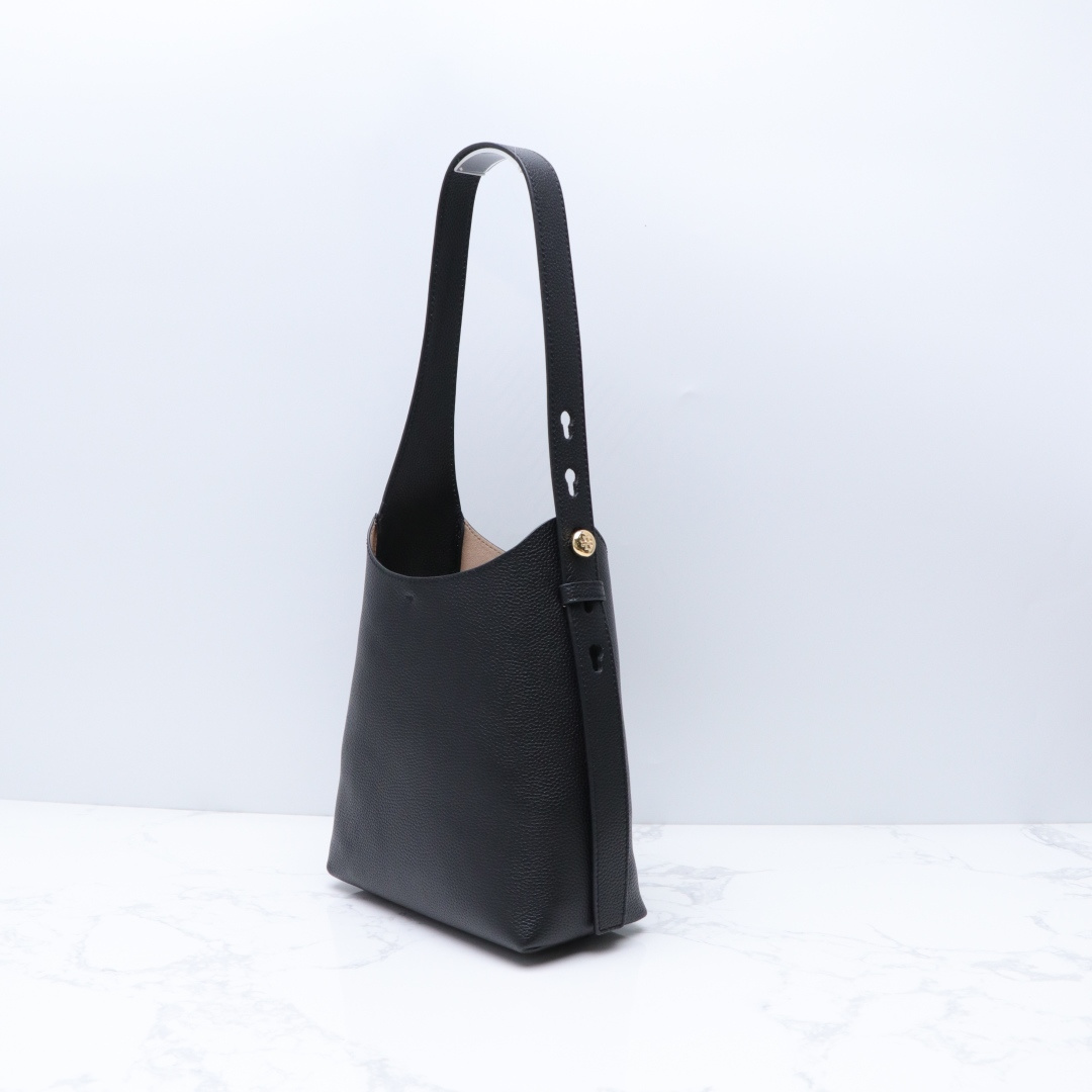 Tory Burch ～Tory brunch 新款单肩手提 托特包 桶包 荔枝纹头层牛皮 尺寸长21×高27×宽10.5