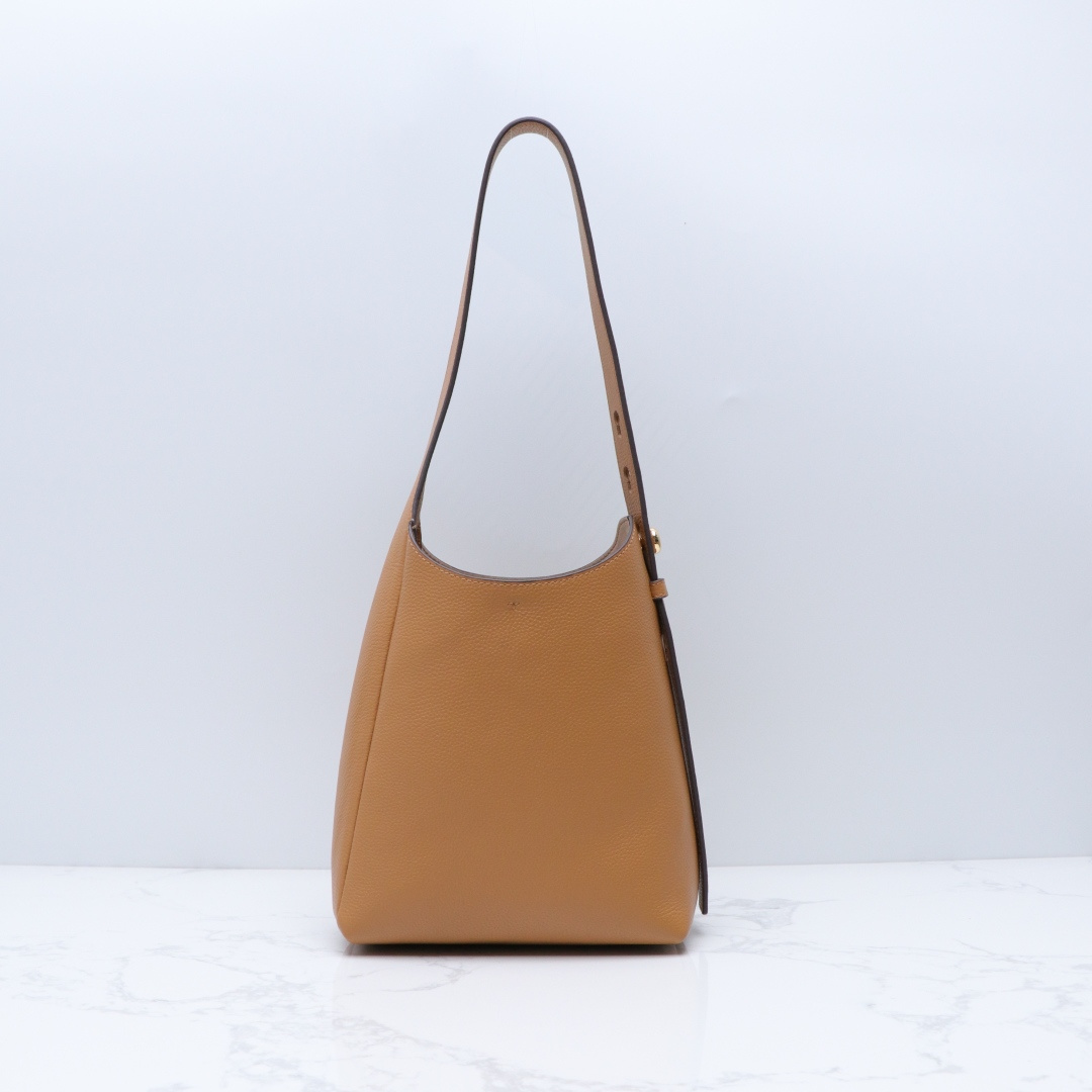 Tory Burch ～Tory brunch 新款单肩手提 托特包 桶包 荔枝纹头层牛皮 尺寸长21×高27×宽10.5