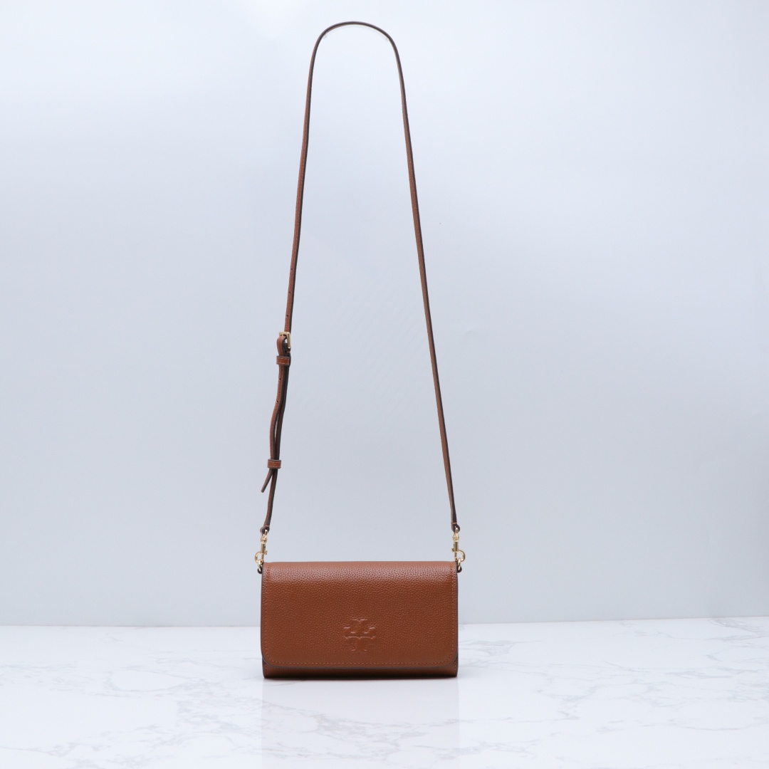 Tory Burch ～新款荔枝纹牛皮小包 内带名片夹 卡包 尺寸20×3×14