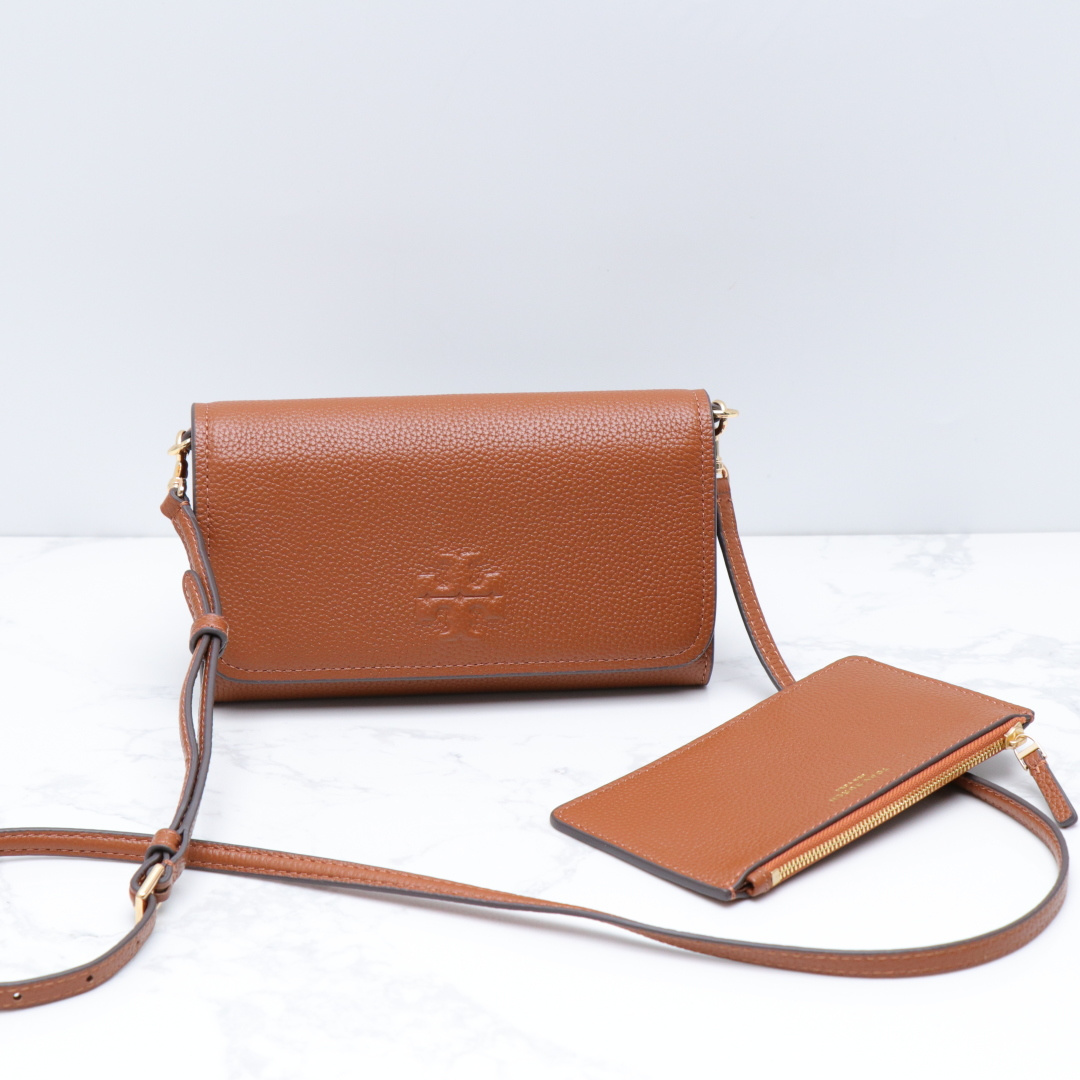 Tory Burch ～新款荔枝纹牛皮小包 内带名片夹 卡包 尺寸20×3×14