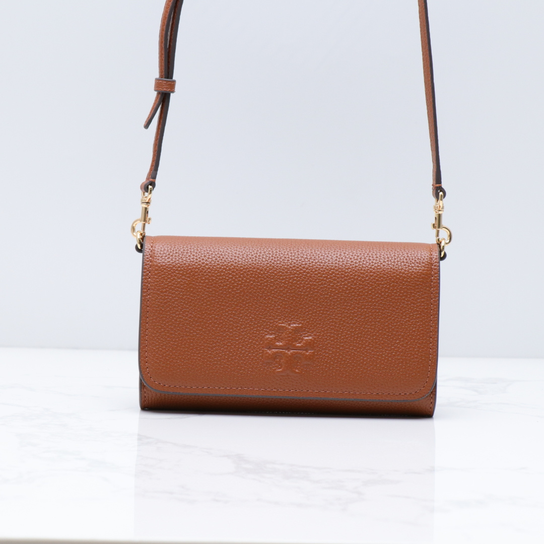 Tory Burch ～新款荔枝纹牛皮小包 内带名片夹 卡包 尺寸20×3×14