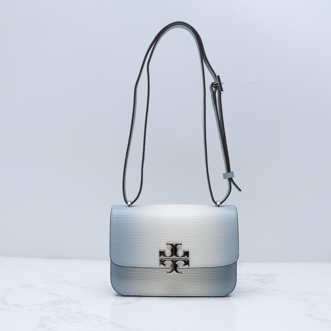 Tory Burch ～新款164830 Eleanor 小号手袋 最新蝎子纹牛皮金砖豆腐包 包身利落有型