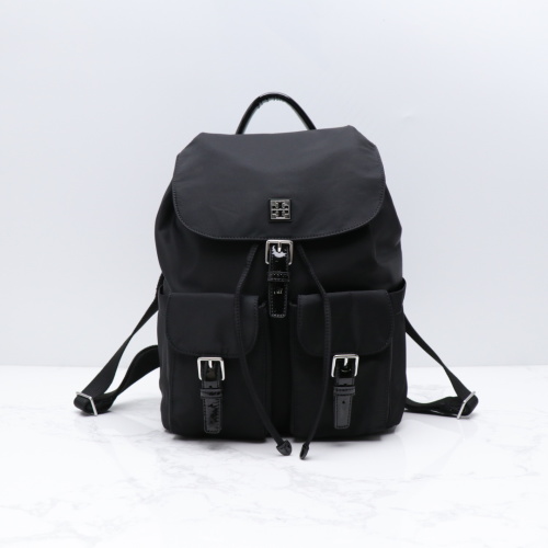 Tory Burch Black Nylon Backpack with Multiple Pockets - Versatile & Stylish 1 Tory Burch Black Nylon Backpack with Multiple Pockets - Versatile & Stylish