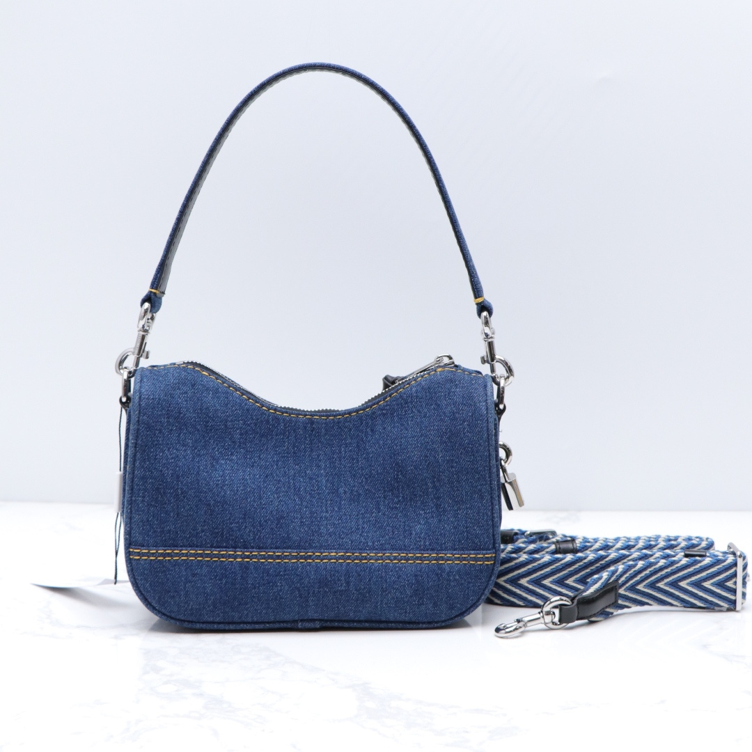 Marc Jacobs ～25新款Marc Jacobs饺子包 丹宁牛仔面料 配两根肩带