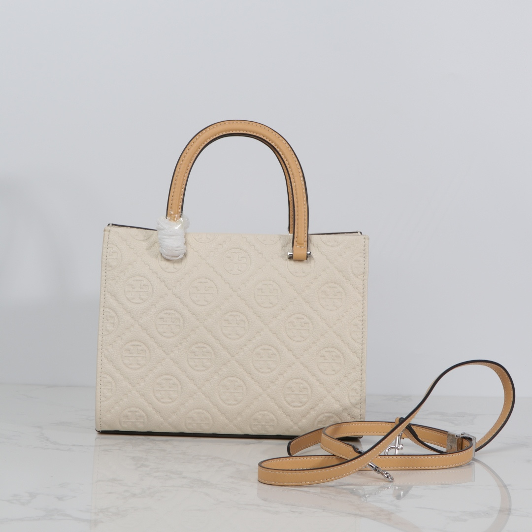 Tory Burch TB新款、 手提斜挎包搭配压花皮革 魅力隽永又风格独具 牛皮手提托特包 配有可拆卸斜挎背带