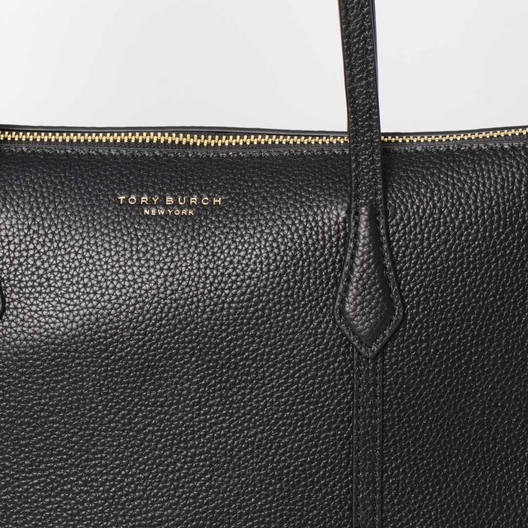 Tory Burch ～荔枝纹头层牛皮Perry 这小号拉链托特包风格简约 功能多元 配有可拆卸信封小包