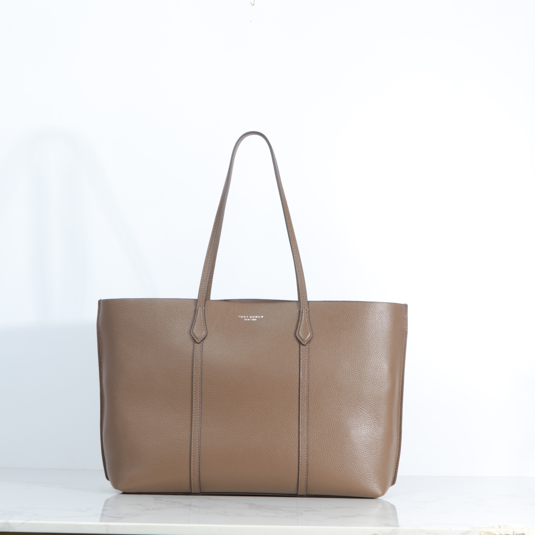 Tory Burch ～荔枝纹头层牛皮 臻选通勤托特包 实用百搭 Perry 托特包如今更加轻盈 满足日常需求