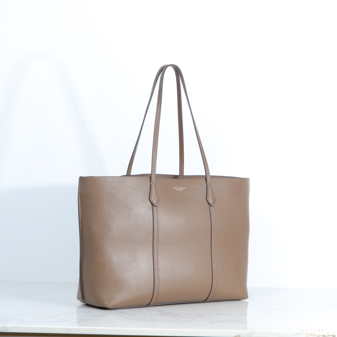 Tory Burch ～荔枝纹头层牛皮 臻选通勤托特包 实用百搭 Perry 托特包如今更加轻盈 满足日常需求