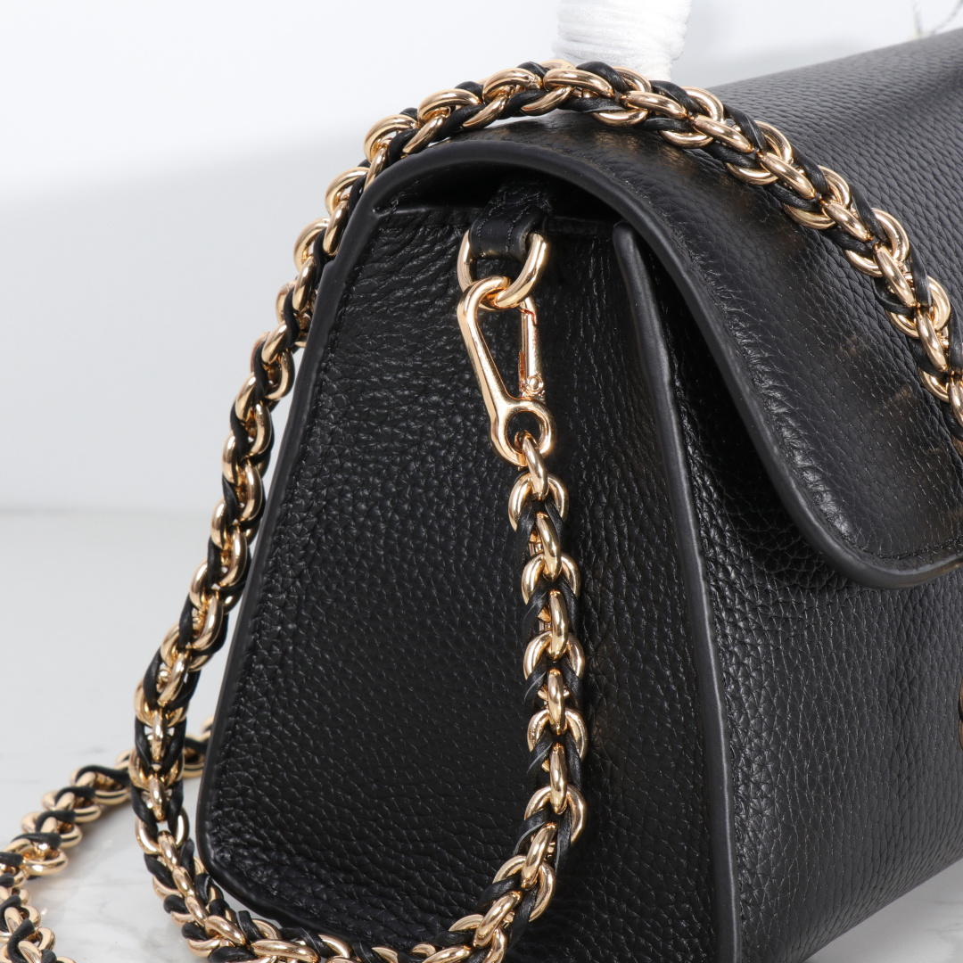 Tory Burch 新款TB女包荔枝头层牛皮手提小方包 盒子包 2025百搭斜挎包气质手拎包 尺寸23×10.5×13