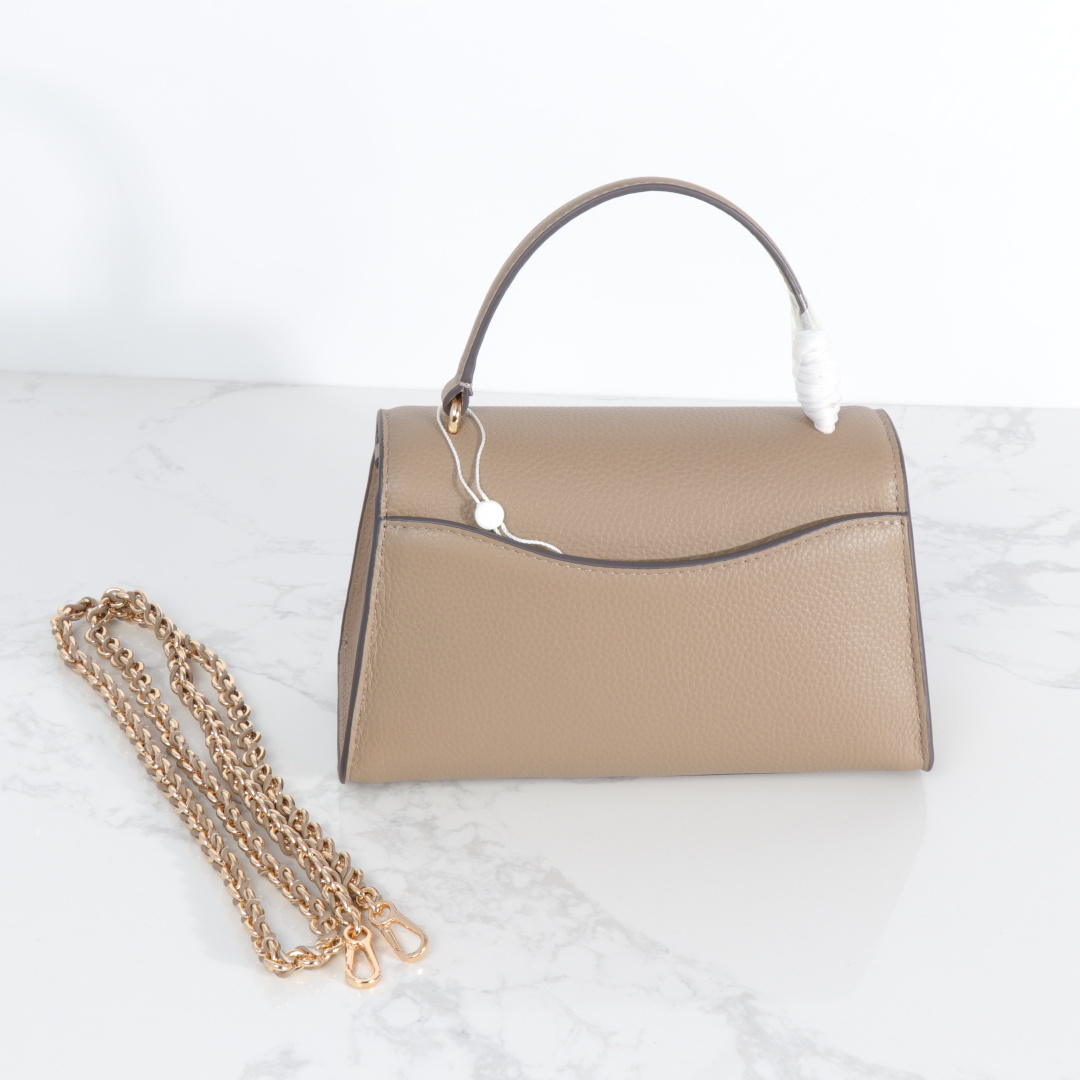 Tory Burch 新款TB女包荔枝头层牛皮手提小方包 盒子包 2025百搭斜挎包气质手拎包 尺寸23×10.5×13