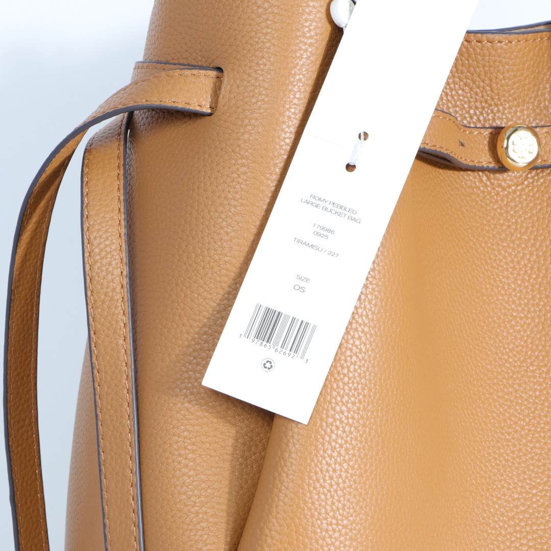 Tory Burch ～ 最新大号 TB新款 Romy 大号水桶包 精选柔软荔枝纹头层皮革 廓形灵巧