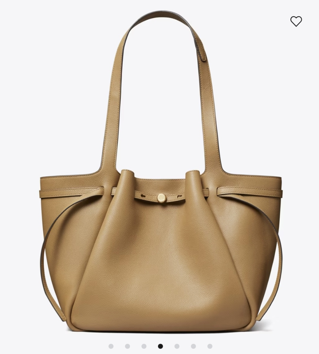 Tory Burch ～编号 163388 荔枝纹头层牛皮 磁性按扣闭 合 带领钉闭合的腰带 顶部提手