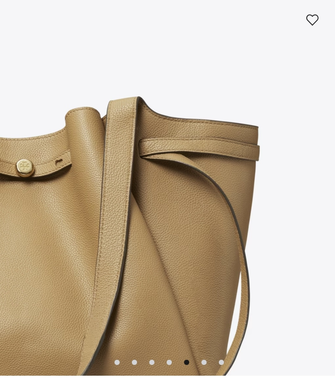 Tory Burch ～编号 163388 荔枝纹头层牛皮 磁性按扣闭 合 带领钉闭合的腰带 顶部提手