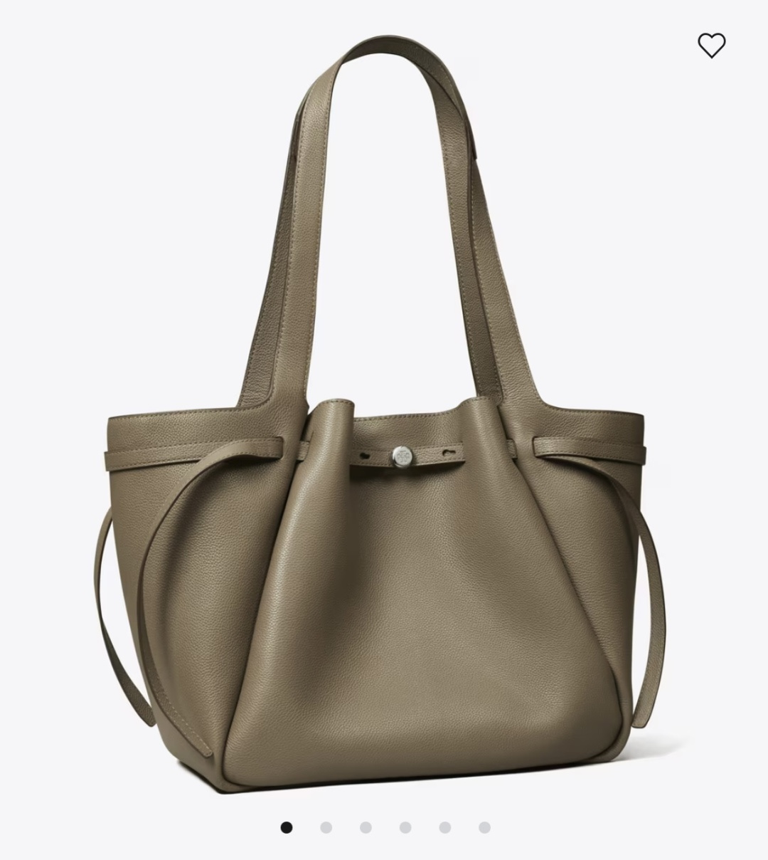 Tory Burch ～编号 163388 荔枝纹头层牛皮 磁性按扣闭 合 带领钉闭合的腰带 顶部提手
