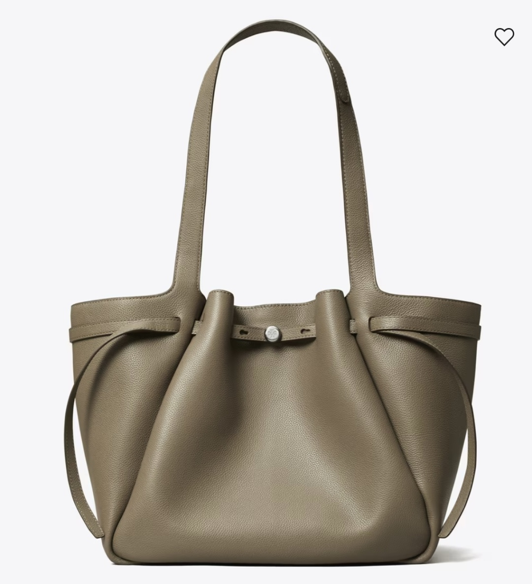 Tory Burch ～编号 163388 荔枝纹头层牛皮 磁性按扣闭 合 带领钉闭合的腰带 顶部提手