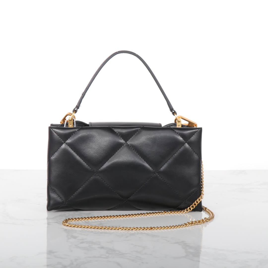Tory Burch ～Tory Burch Kira 2025新款迷你手提云朵包 牛皮菱格戴妃包 手提斜挎链条包