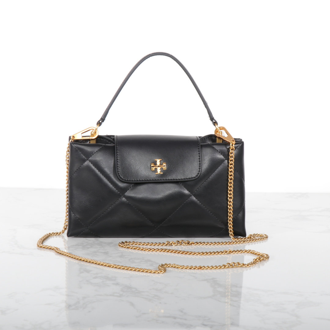 Tory Burch ～Tory Burch Kira 2025新款迷你手提云朵包 牛皮菱格戴妃包 手提斜挎链条包