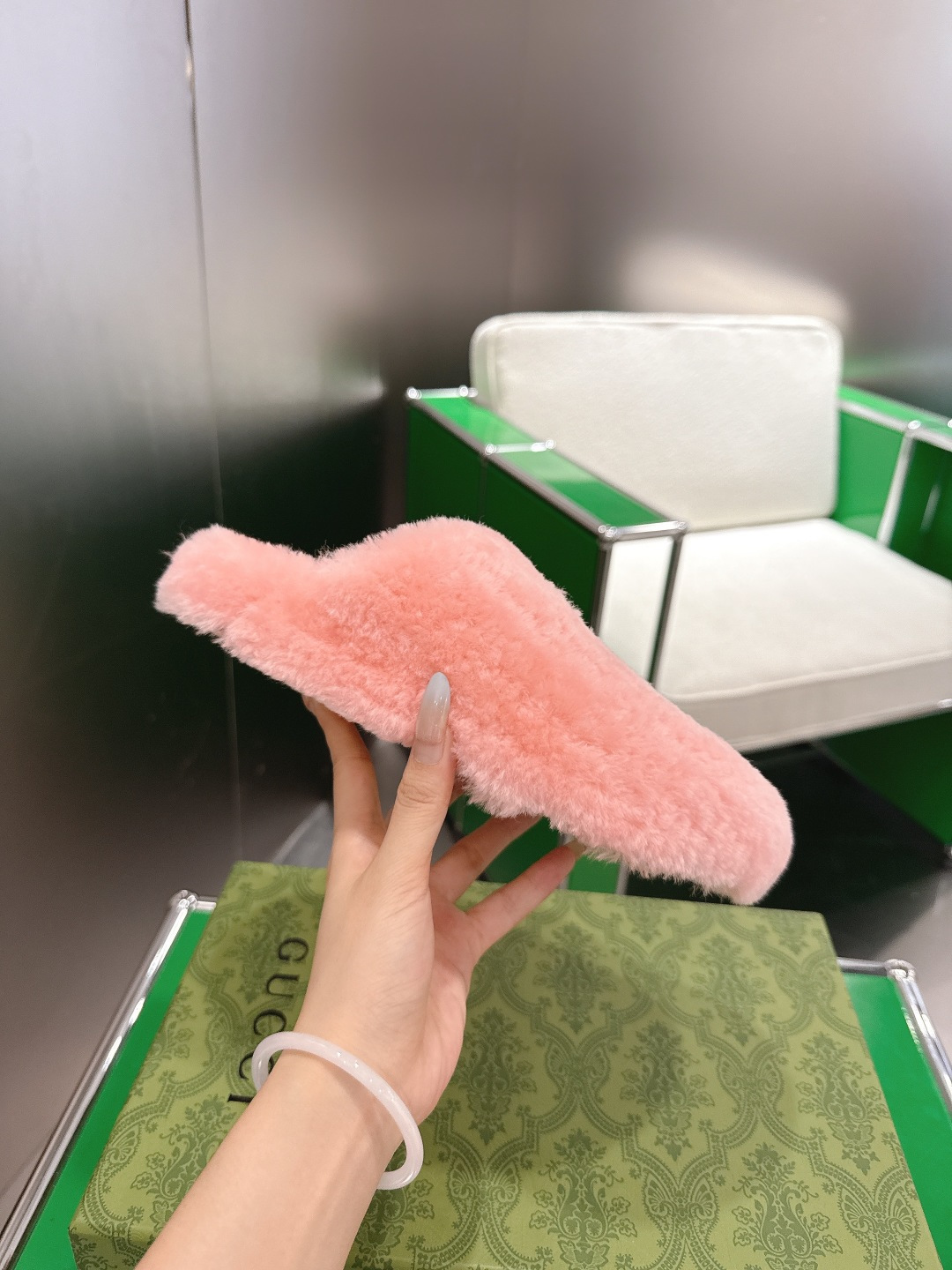 Gucci 古驰马衔扣包头毛毛拖 ‼