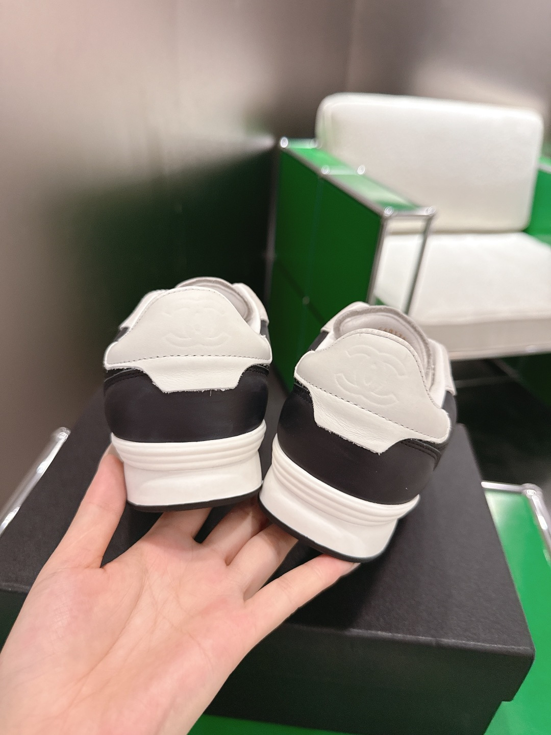 Chanel Style White Leather Women's Shoes style reference detail image 7 from source 784213