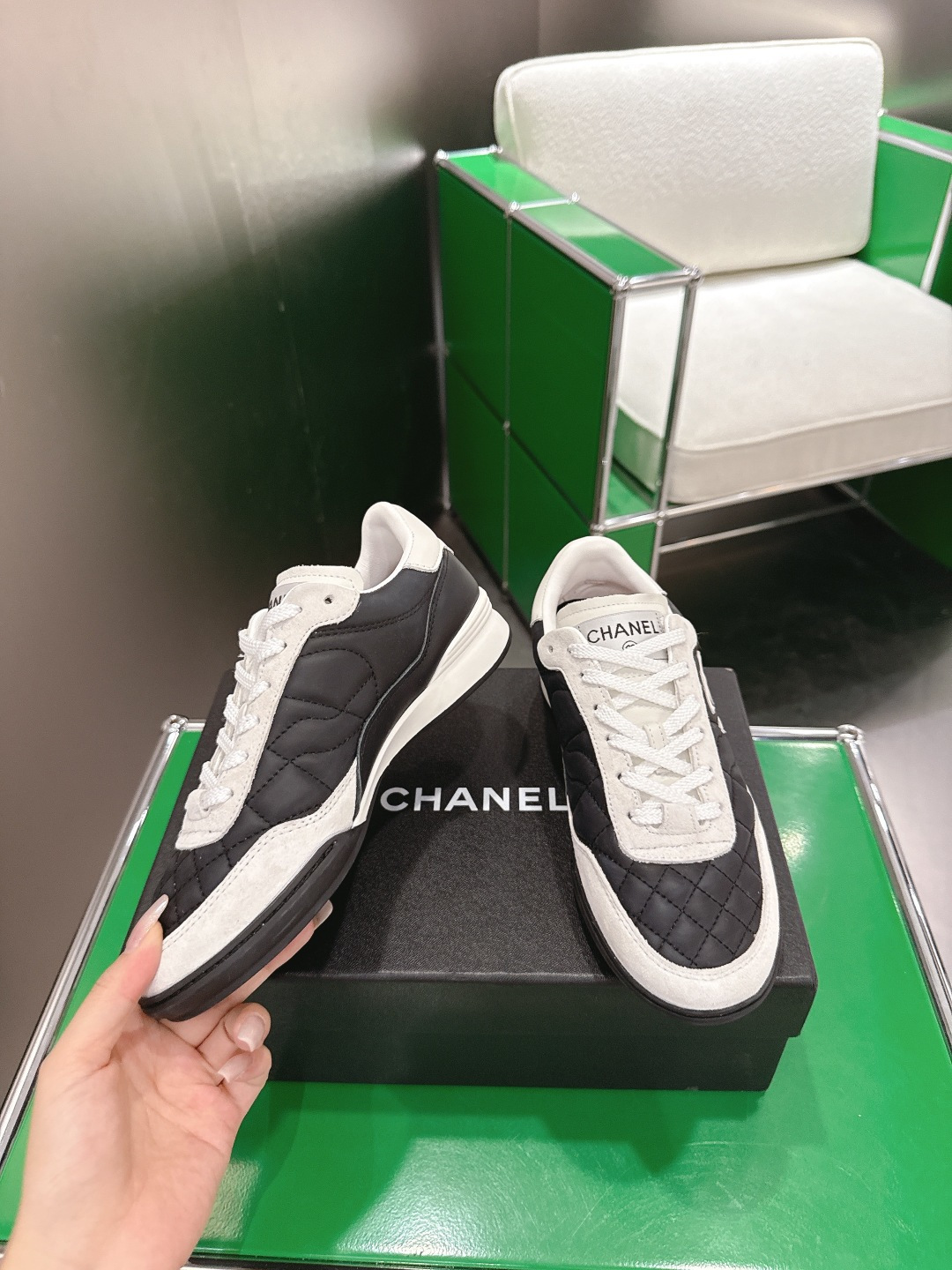 Chanel Style White Leather Women's Shoes style reference detail image 3 from source 784213