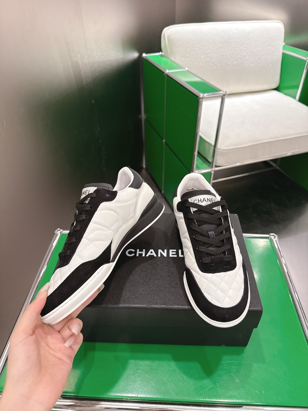 Chanel Style White Leather Women's Shoes style reference detail image 3 from source 784214