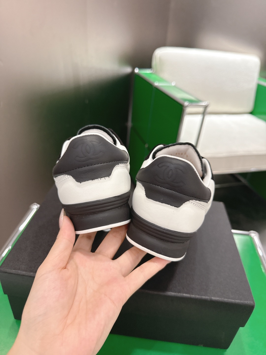 Chanel Style White Leather Women's Shoes style reference detail image 8 from source 784214