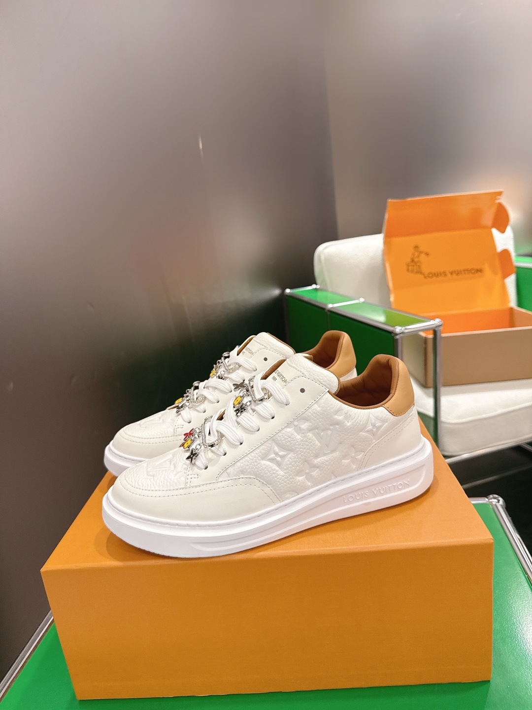 LV Style White Leather Women's Shoes Lookbook Reference image 2
