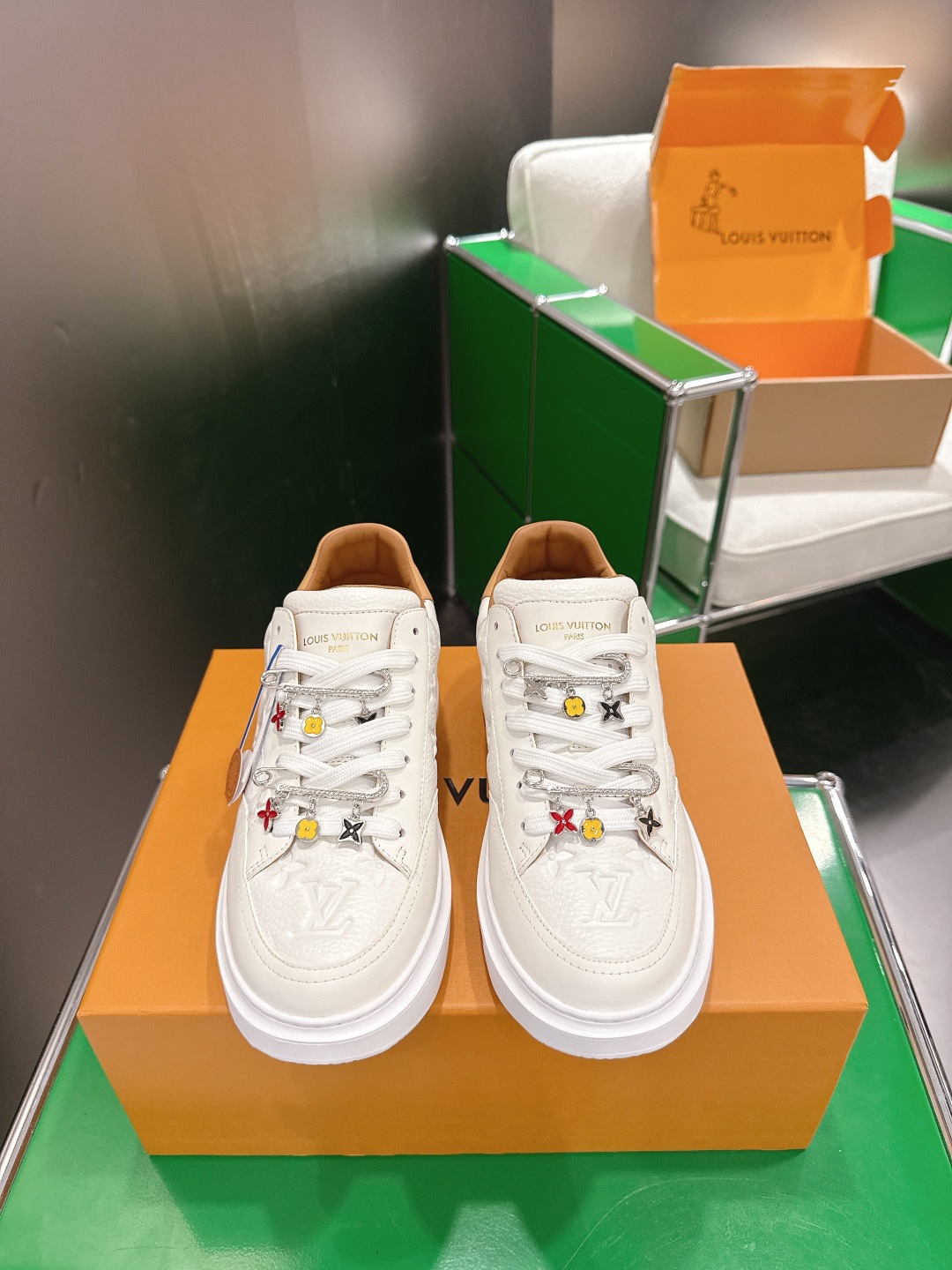 LV Style White Leather Women's Shoes Lookbook Reference image 1