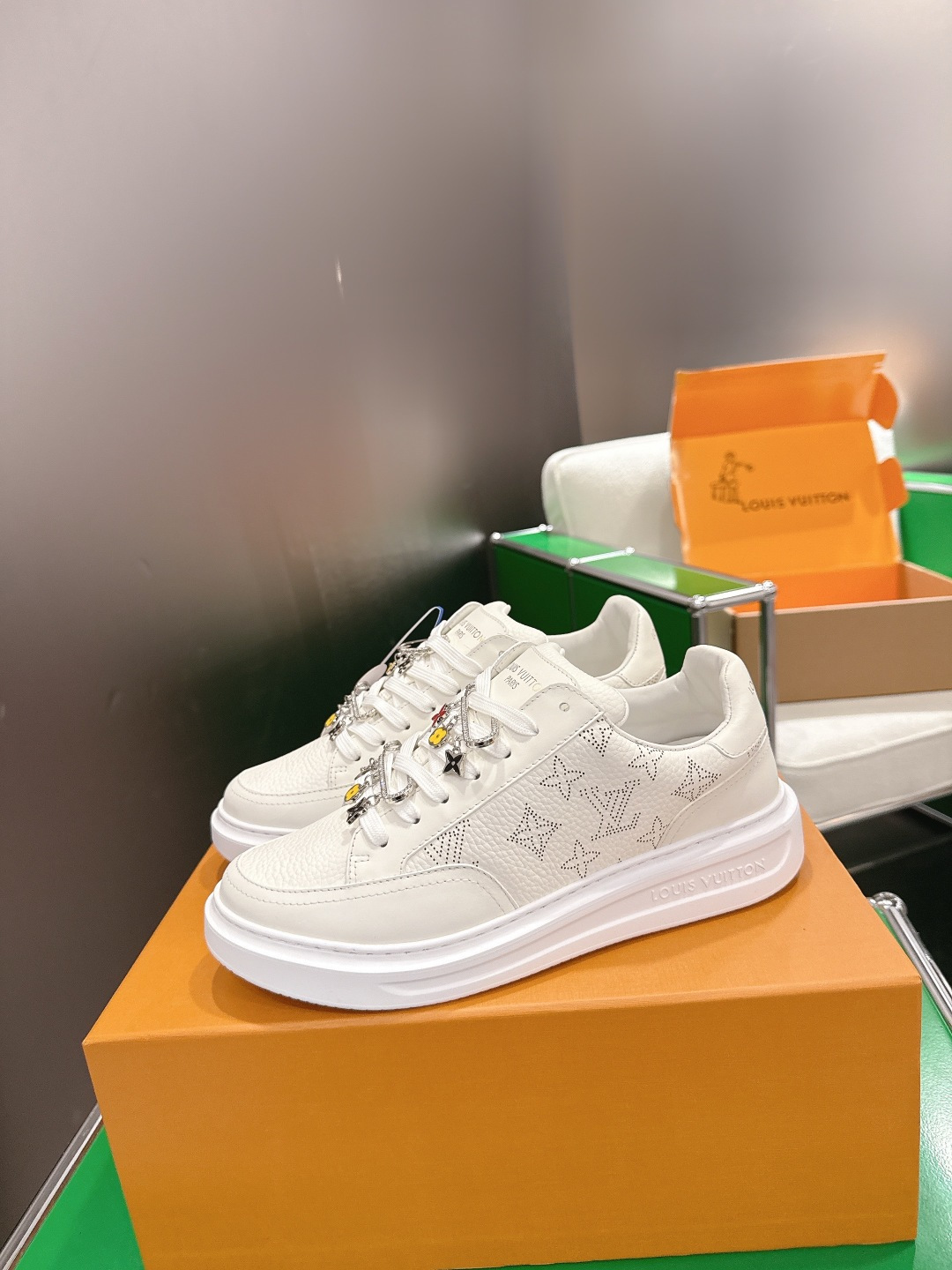 LV Style White Leather Women's Shoes Lookbook Reference image 2