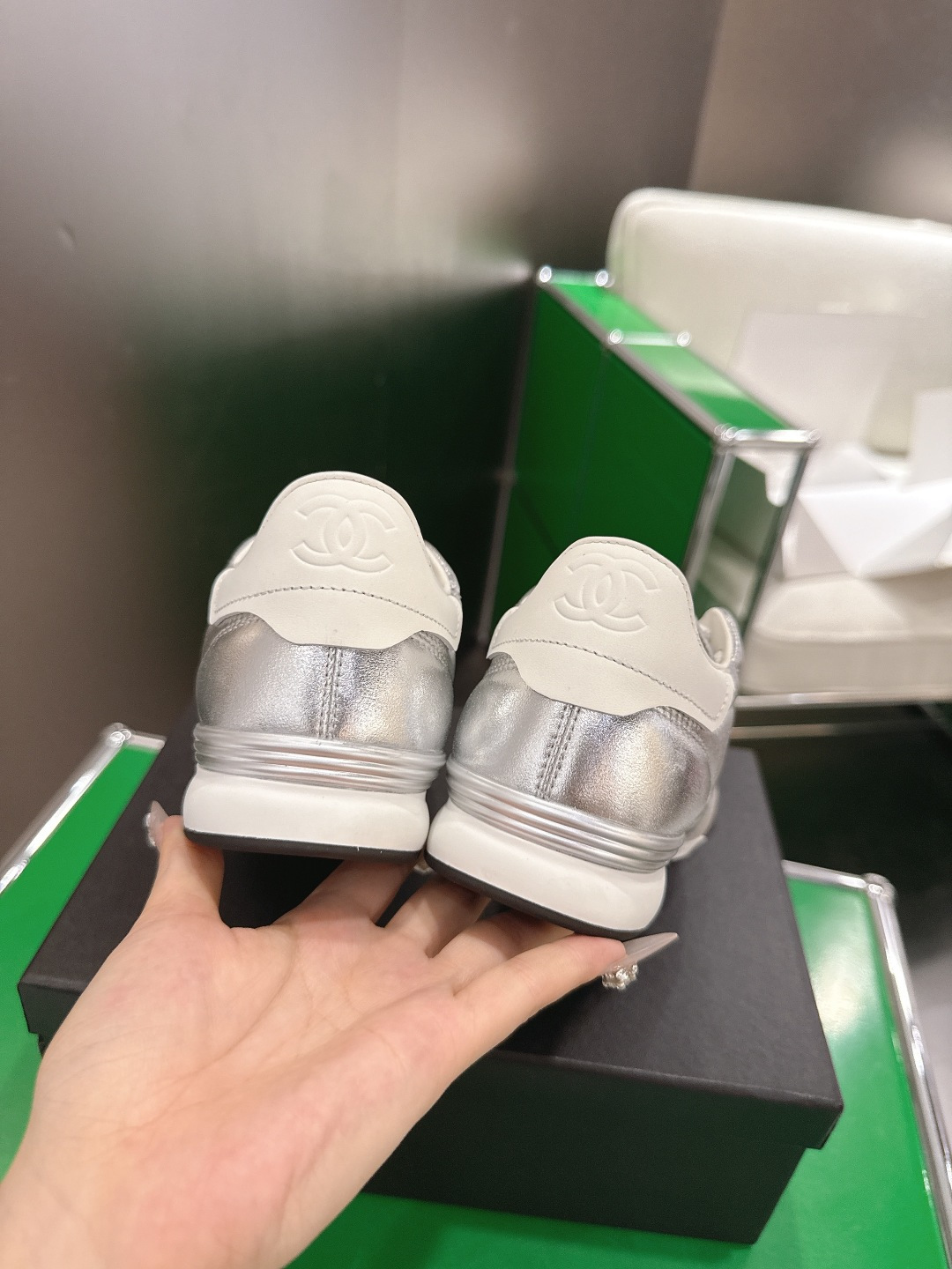 Chanel Style White Leather Women's Shoes style reference detail image 8 from source 784210