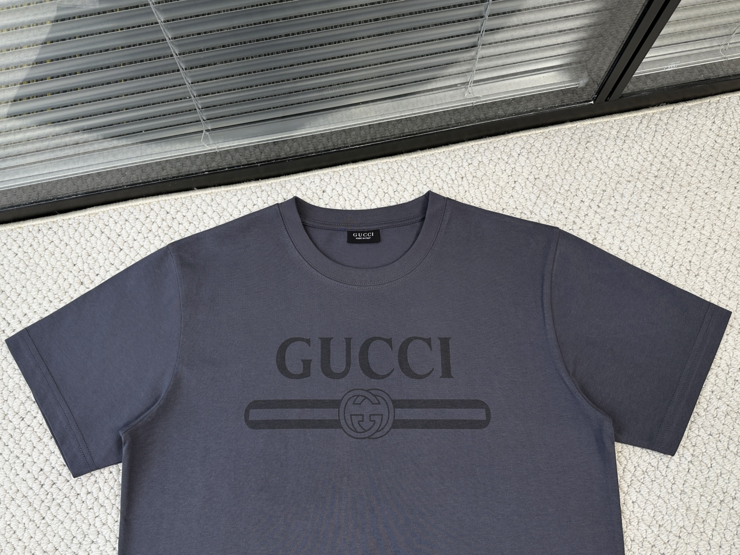 Gucci古奇-产品简介GC / Web织带针织棉T恤面料：15支特纺紧密棉 / 230G罗纹：32支1