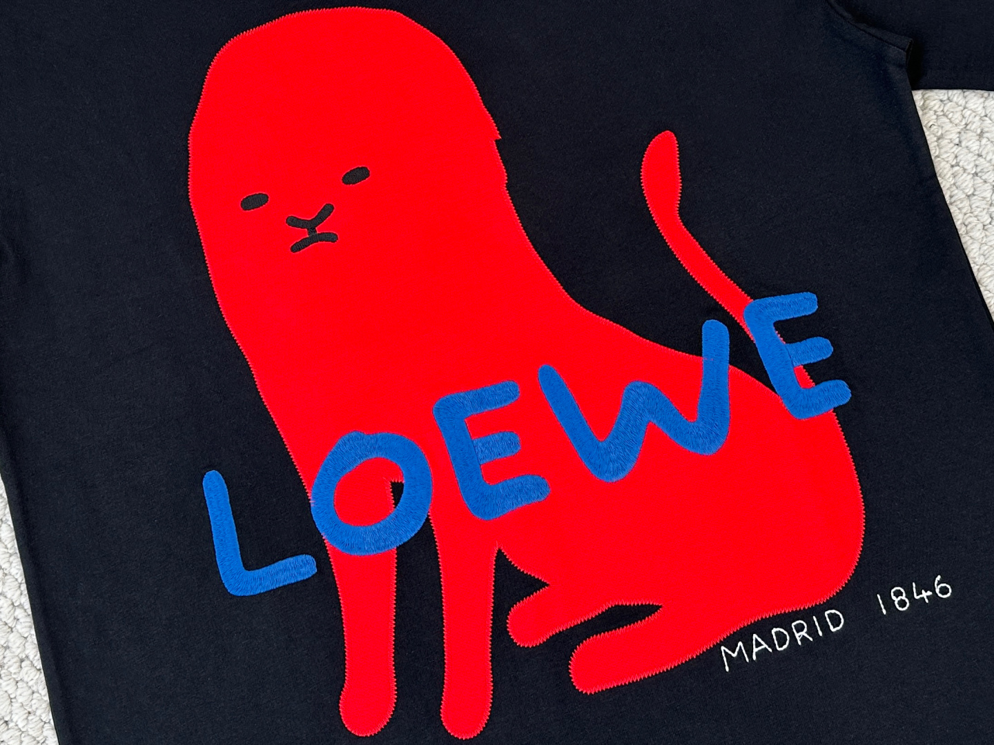 Loewe罗意威/产品简介EW / 大狮子棉质宽松版型 T恤面料：15支特纺紧密棉 / 230G罗纹：3