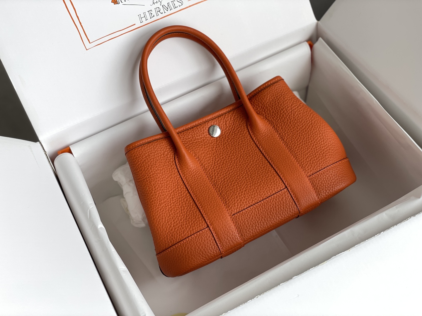 Hermès Garden Party Mini Orange Tote Bag, Hand-stitched N Togo Leather 3 cmp i1744187090808 6997 0 1