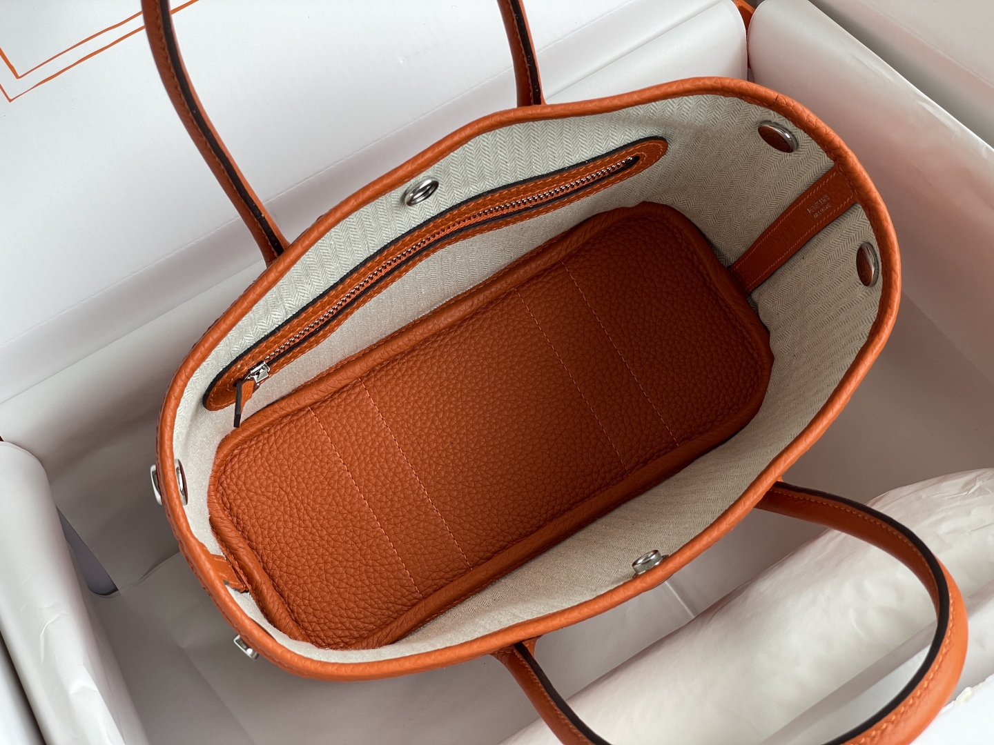 Hermès Garden Party Mini Orange Tote Bag, Hand-stitched N Togo Leather 8 cmp i1744187090809 7506 0 6