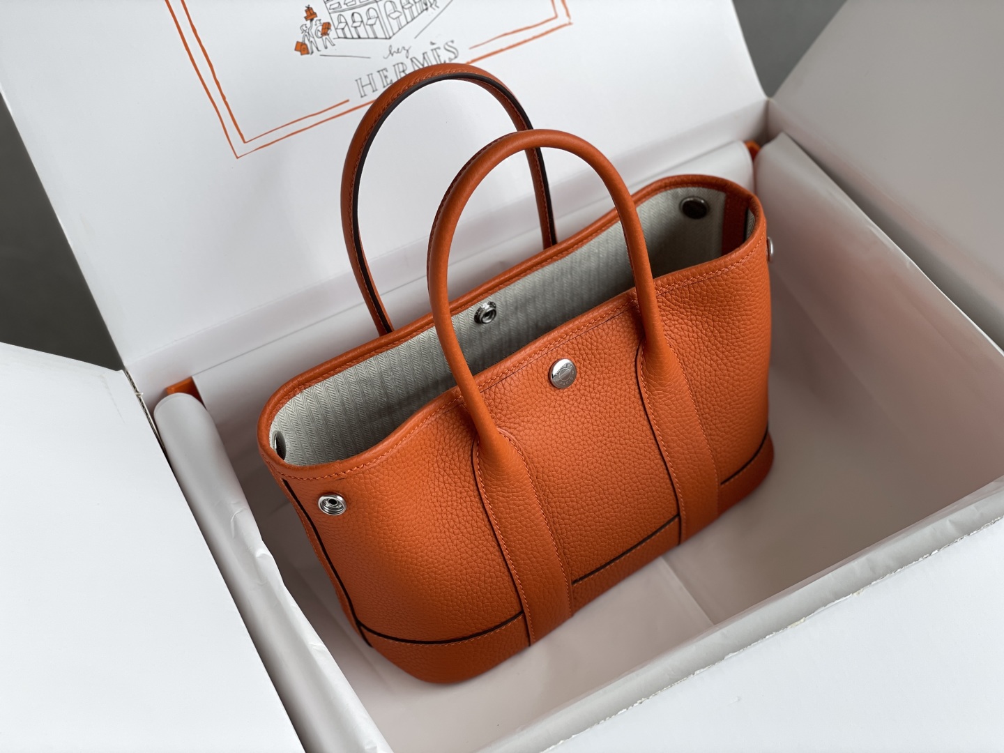 Hermès Garden Party Mini Orange Tote Bag, Hand-stitched N Togo Leather 4 cmp i1744187094499 5389 0 2