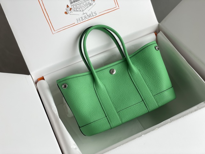 Hermès Garden Party Mini Bag,23cm, Togo Leather, Spring Green