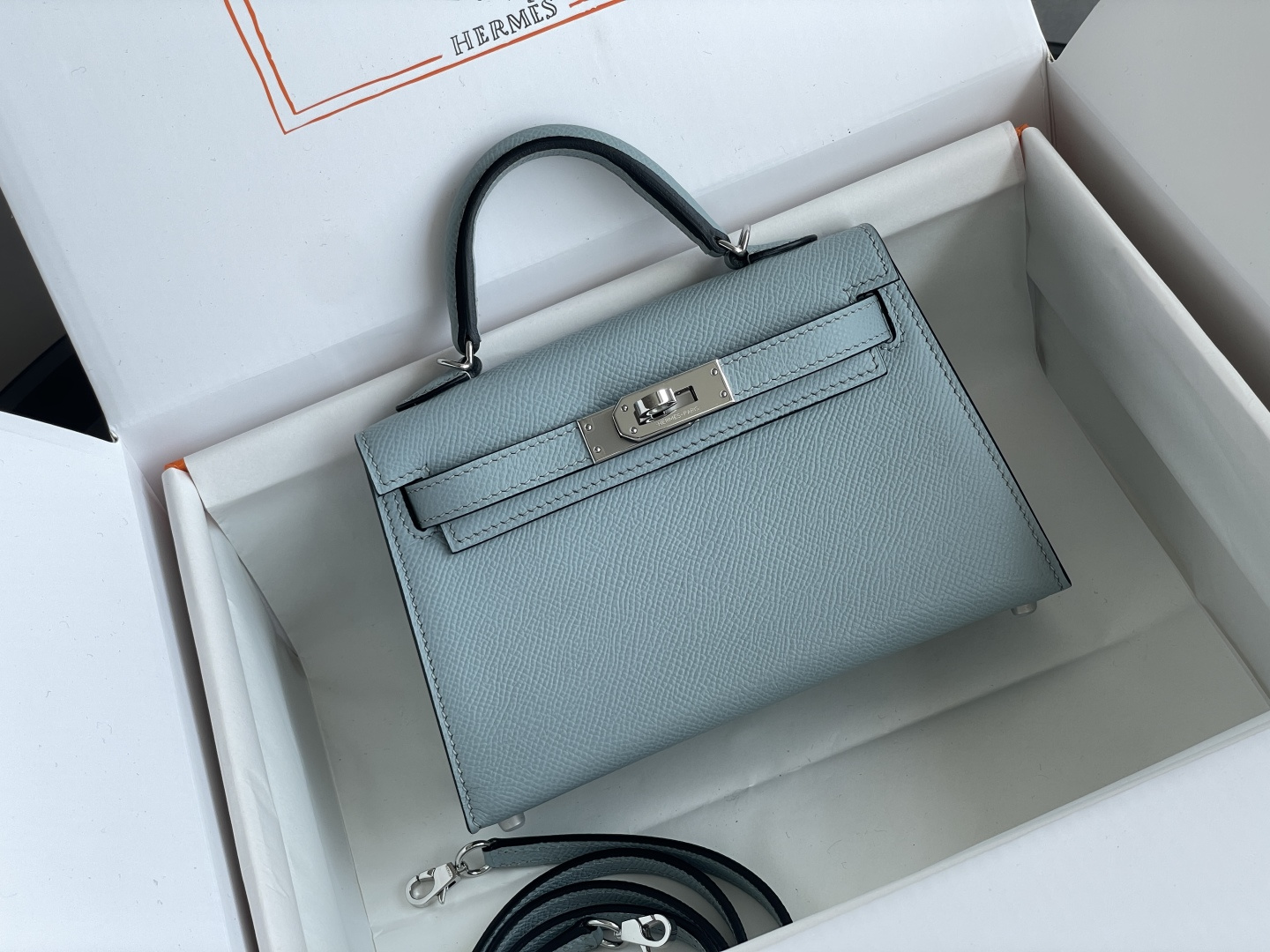 Hermes Kelly Light Blue mini crossbody everyday