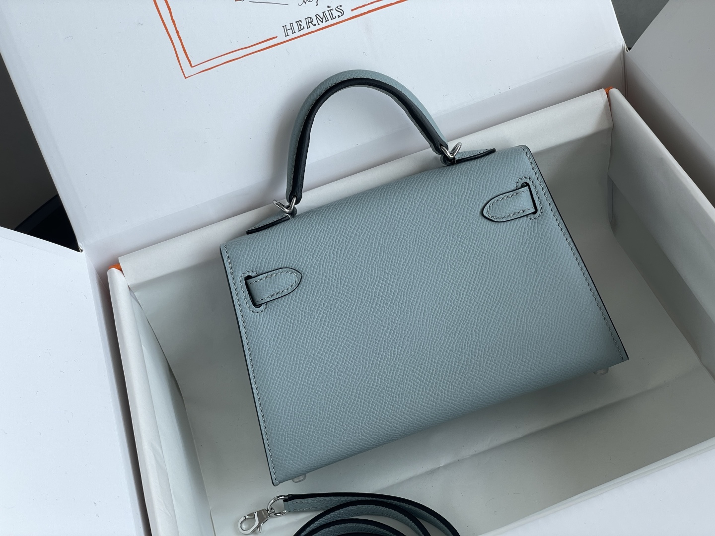 Hermes Kelly Light Blue mini crossbody everyday
