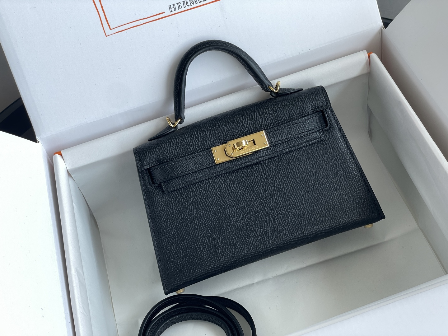 Hermes Kelly Mini II Black mini crossbody everyday