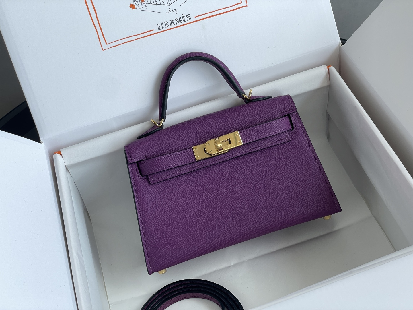 Hermes Kelly Purple mini crossbody everyday