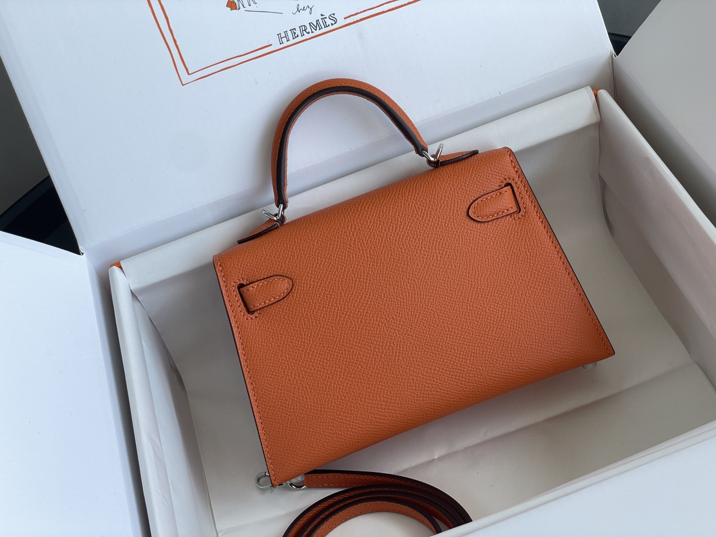 Hermes Mini Kelly II Orange mini crossbody everyday