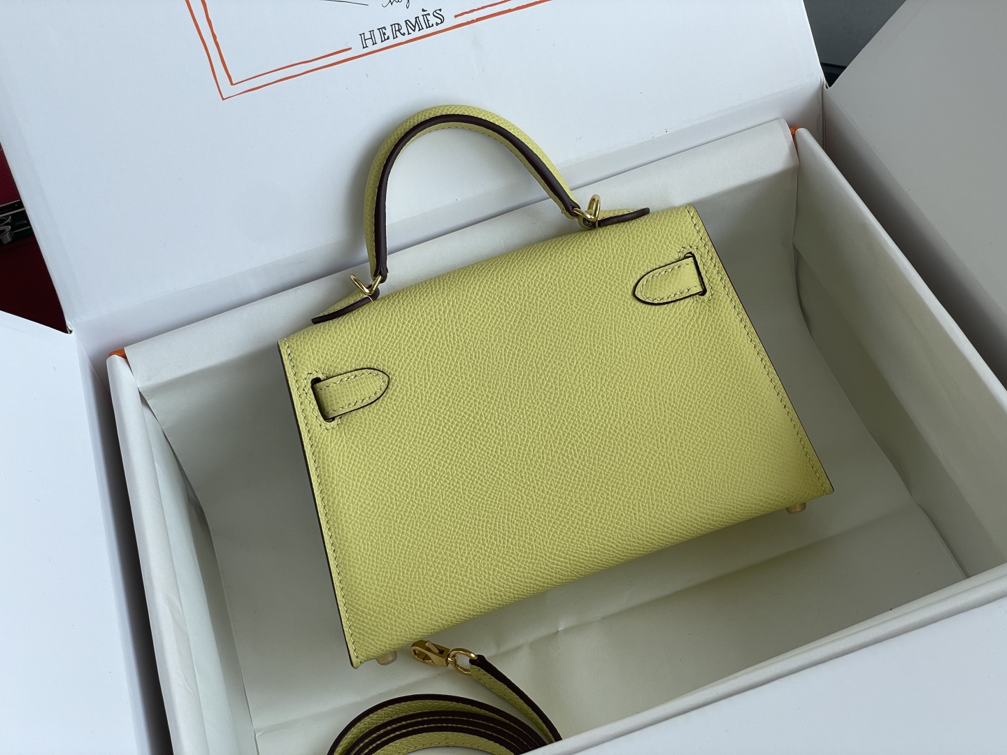 Hermes Mini Kelly II Pale yellow mini crossbody everyday