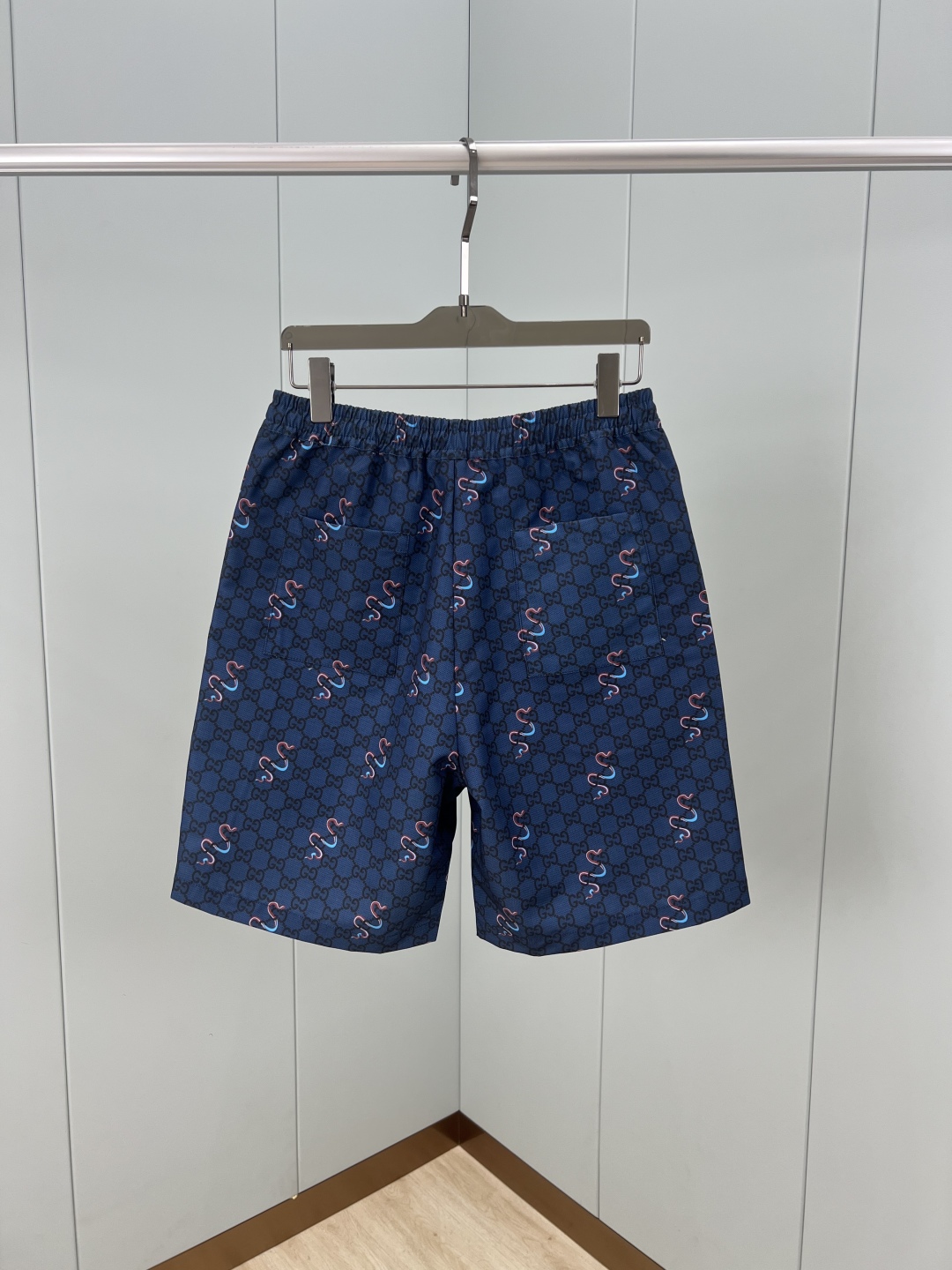 Gucci Men's Blue Cotton Shorts with Snake and Logo Print - Summer Collection 3 cmp i1743696186821 2879 0 2