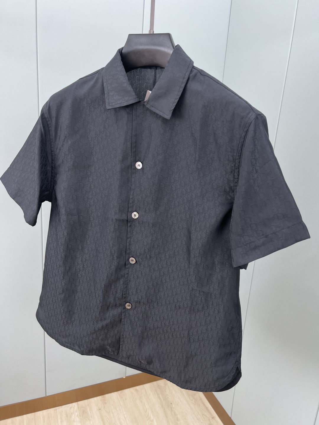 Dior Men's Black Oblique Jacquard Silk-Cotton Blend Short Sleeve Shirt 6 cmp i1743872656127 3831 0 4