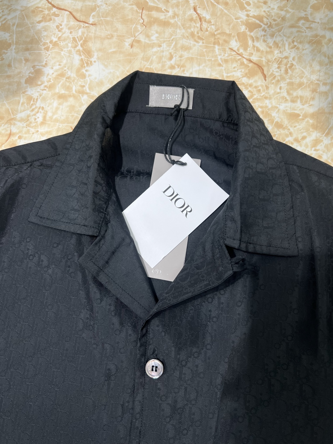 Dior Men's Black Oblique Jacquard Silk-Cotton Blend Short Sleeve Shirt 4 cmp i1743872660799 823 0 6